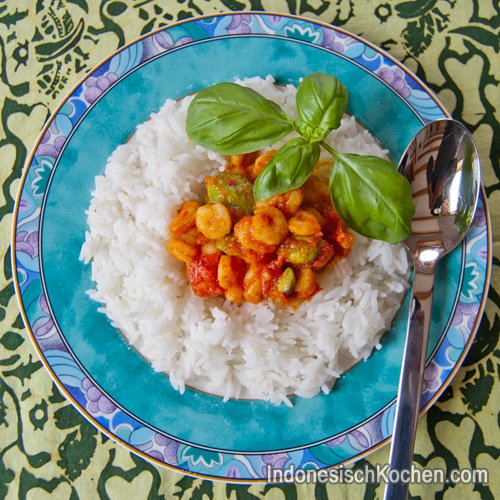 Garnelen Tomatensoße (Udang Sambal Balado)