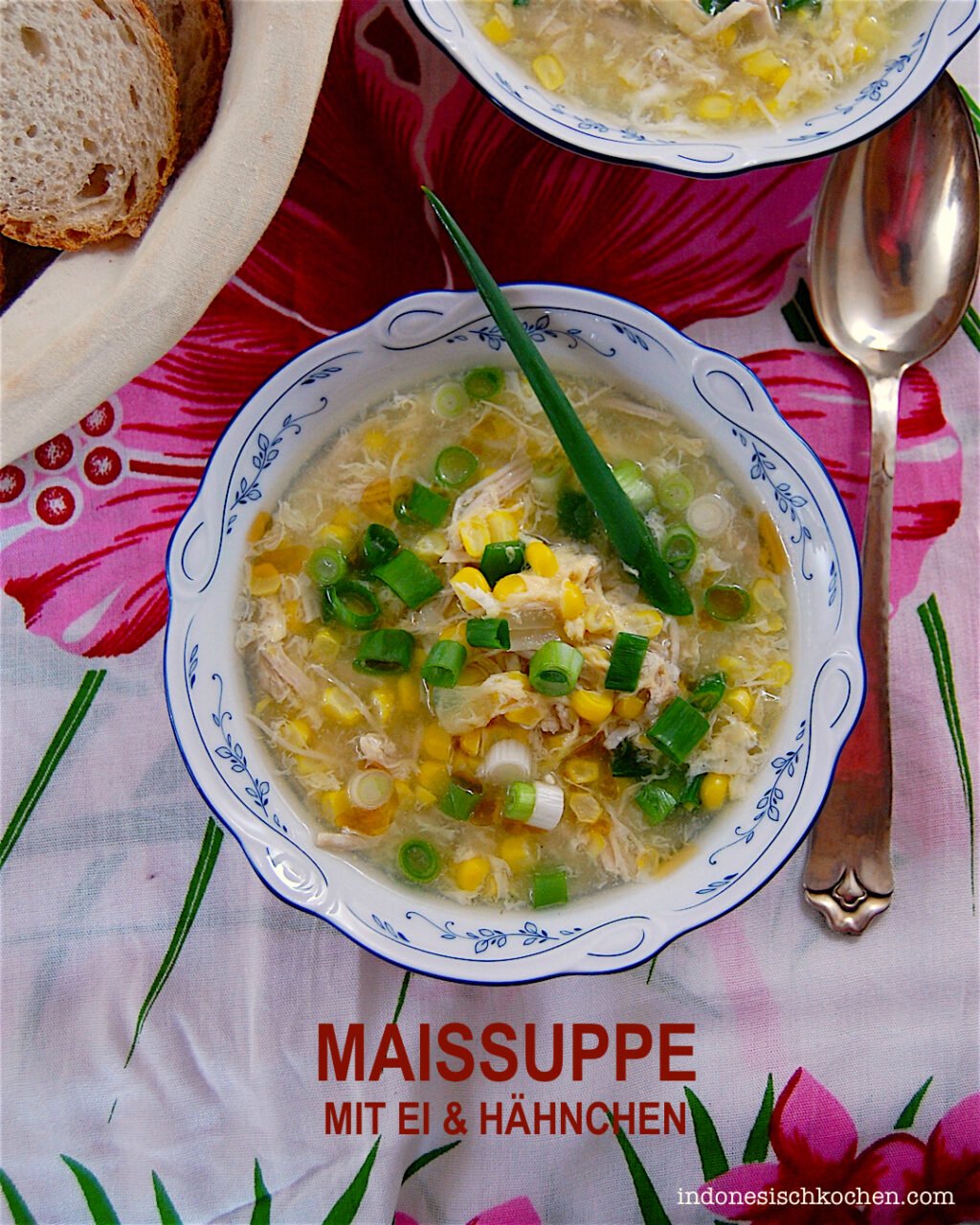 indonesisch kochen: Asiatische Maissuppe mit Eierflocken