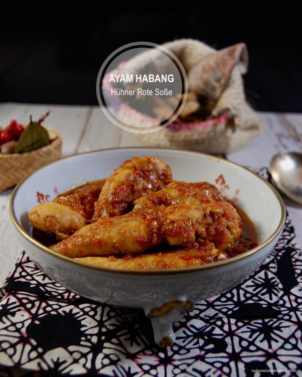 Ayam Habang, Hühner Rote Soße Indonesisch