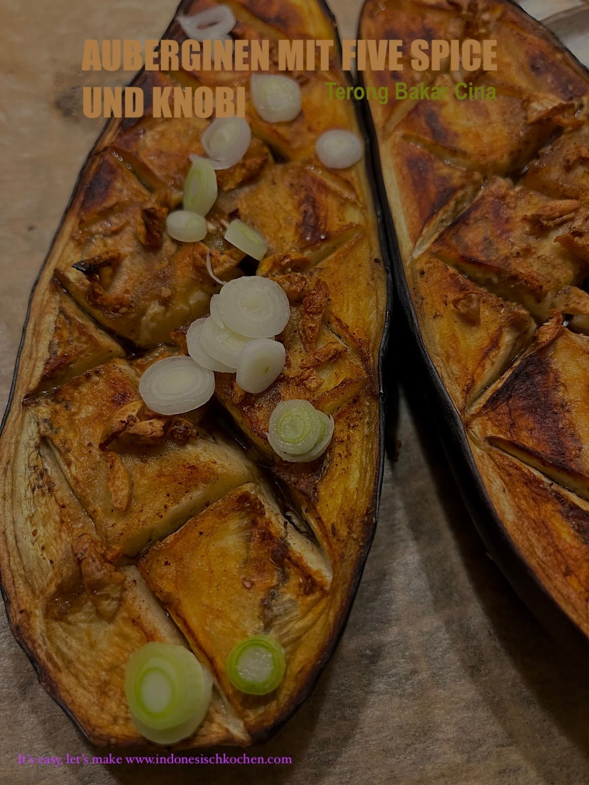 Gegrillte Aubergine mit Five Spice und Knoblauch