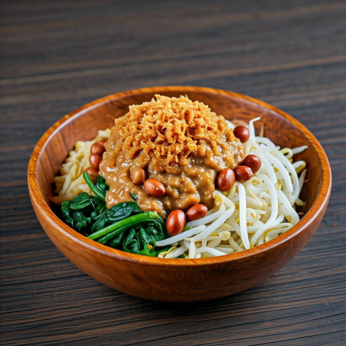 Geschmacksexplosion aus Bali: Serombotan Salat mit Erdnuss- und Kokos-Dressing