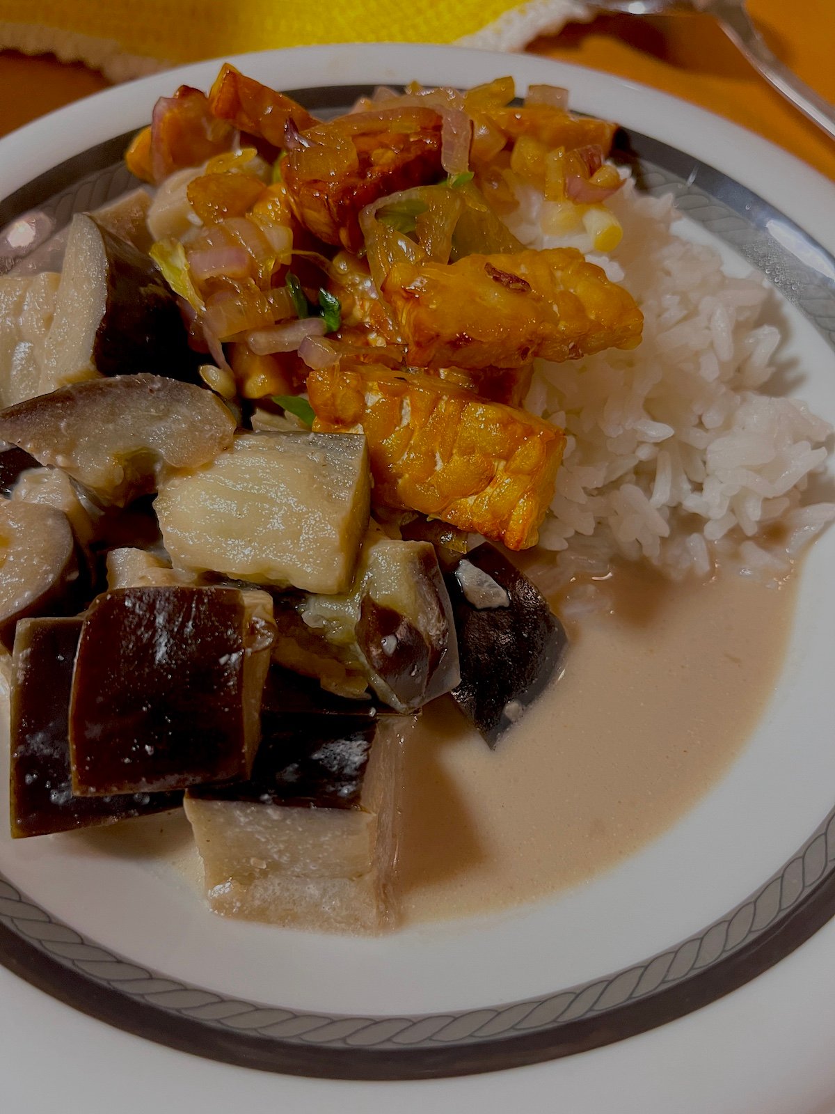 Auberginen-Kokosmilch-Suppe – einfache vegane Alltagsküche aus Java